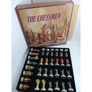 THE CHESSMEN King Arthur Fantasy Chess Set Camelot Handpainted by W.U.